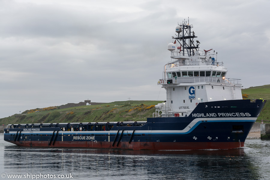 Photograph of the vessel  Highland Princess pictured arriving at Aberdeen on 23rd May 2015