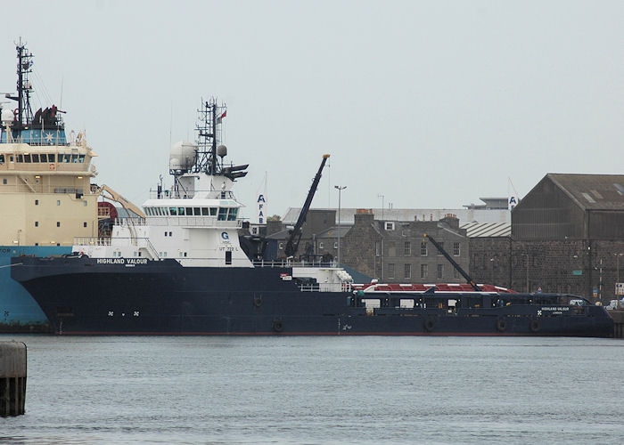 Photograph of the vessel  Highland Valour pictured at Aberdeen on 29th April 2011