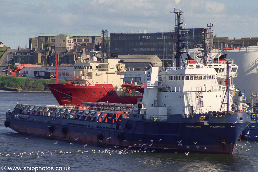 Photograph of the vessel  Highland Warrior pictured arriving at Aberdeen on 8th May 2003