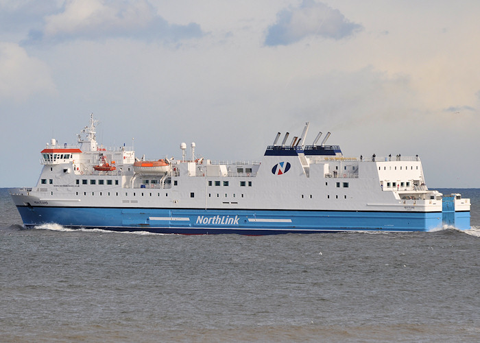 Photograph of the vessel  Hjaltland pictured departing Aberdeen on 15th April 2012