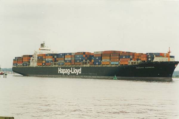 Photograph of the vessel  Hoechst Express pictured arriving in Southampton on 30th July 1996
