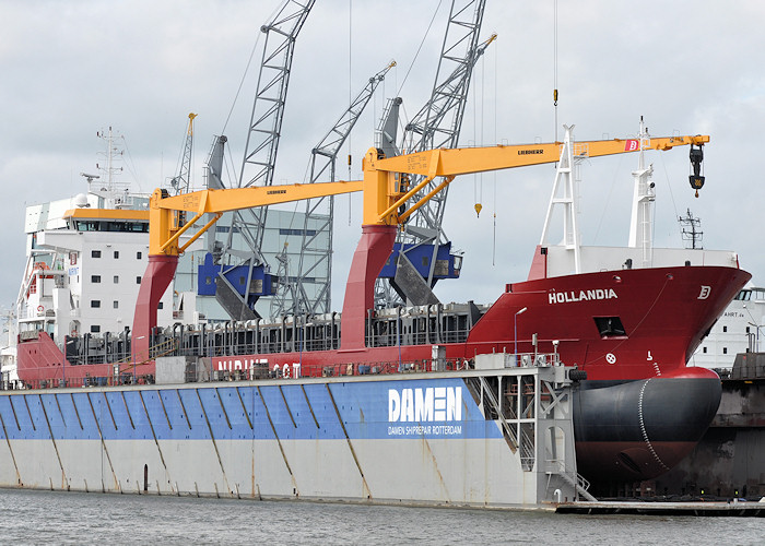 Photograph of the vessel  Hollandia pictured in dry dock in Wiltonhaven, Rotterdam on 24th June 2012