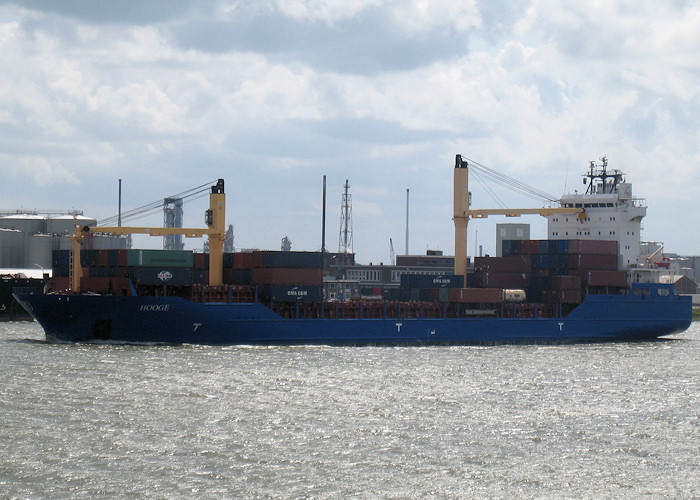 Photograph of the vessel  Hooge pictured passing Vlaardingen on 23rd June 2012
