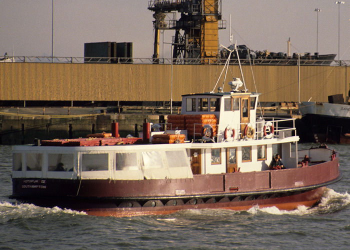 Photograph of the vessel  Hotspur IV pictured departing Town Quay in Southampton on 3rd February 1990