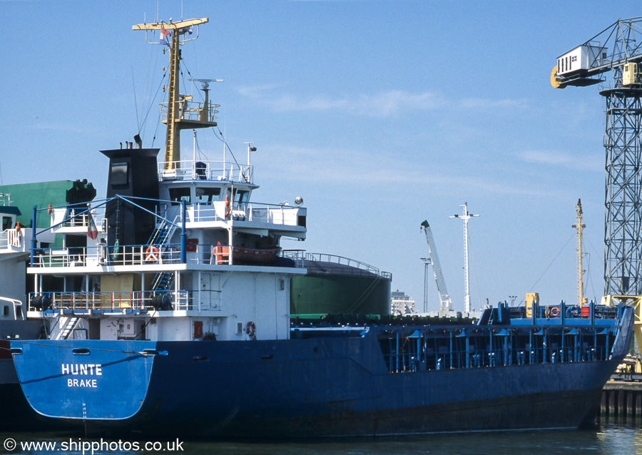 Photograph of the vessel  Hunte pictured in Wiltonhaven, Rotterdam on 17th June 2002