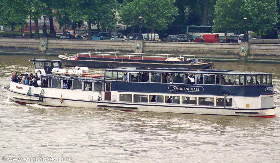 Photograph of the vessel  Hurlingham pictured in London on 14th June 2002