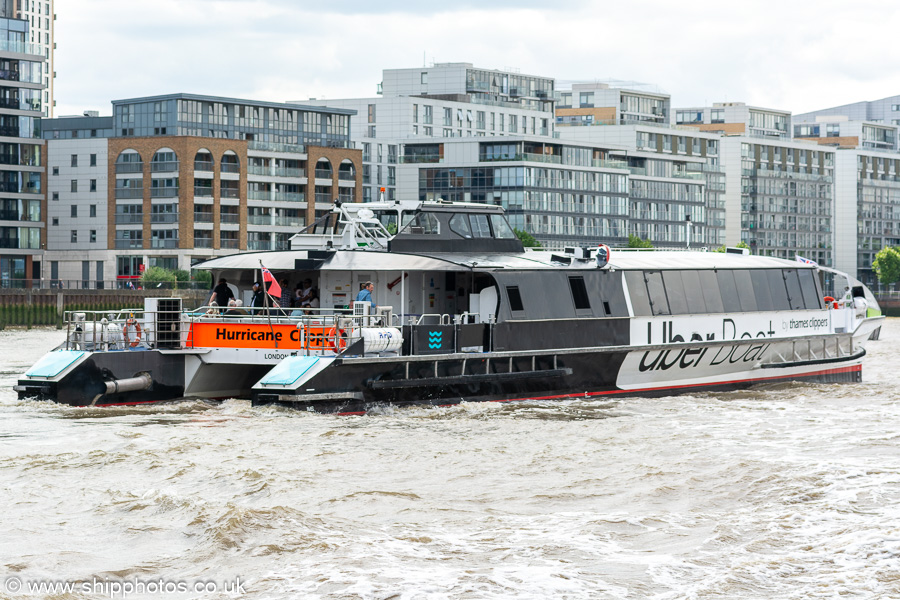 Photograph of the vessel  Hurricane Clipper pictured in London on 6th July 2023