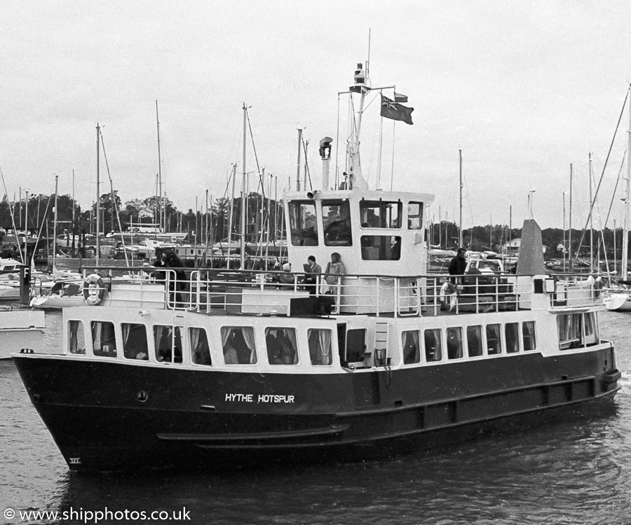 Photograph of the vessel  Hythe Hotspur pictured on the River Hamble on 30th April 1989