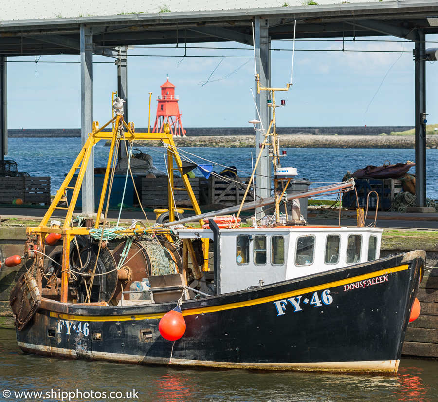 Photograph of the vessel fv Innisfallen pictured at the Fish Quay, North Shields on 20th June 2019