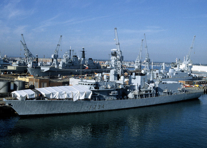 Photograph of the vessel HMS Iron Duke pictured in Portsmouth Naval Base on 15th August 1997