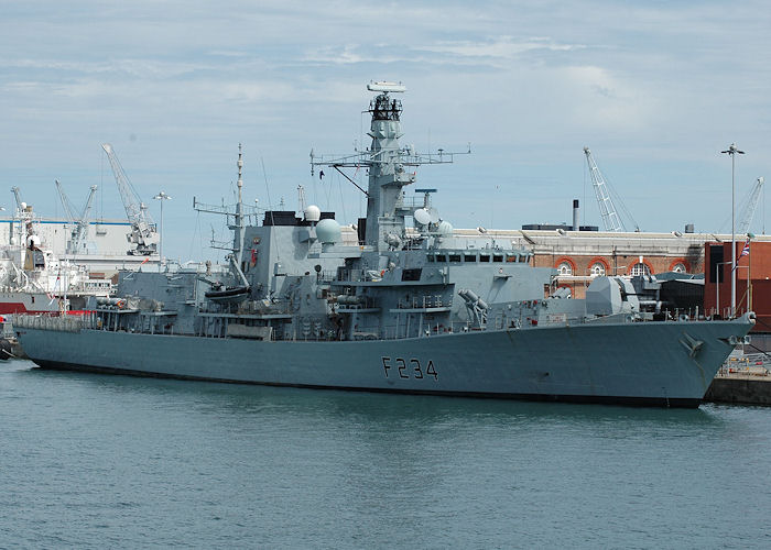 Photograph of the vessel HMS Iron Duke pictured in Portsmouth Naval Base on 13th June 2009