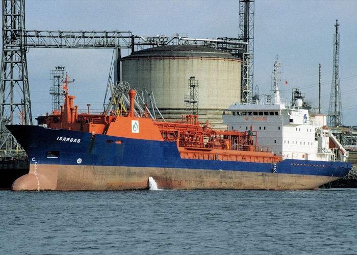 Photograph of the vessel  Isargas pictured on the River Tees on 4th October 1997