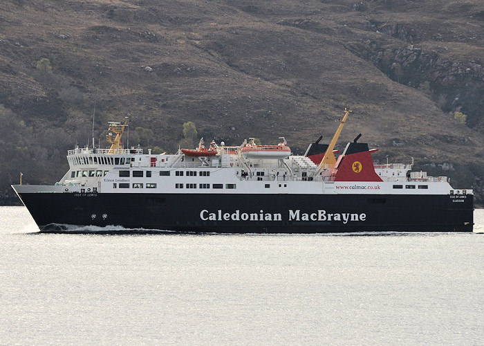 Photograph of the vessel  Isle of Lewis pictured arriving at Ullapool on 13th April 2012