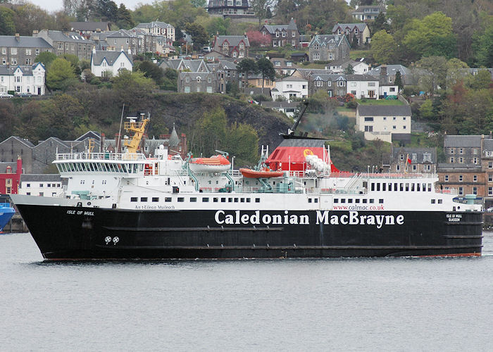 Photograph of the vessel  Isle of Mull pictured departing Oban on 5th May 2010