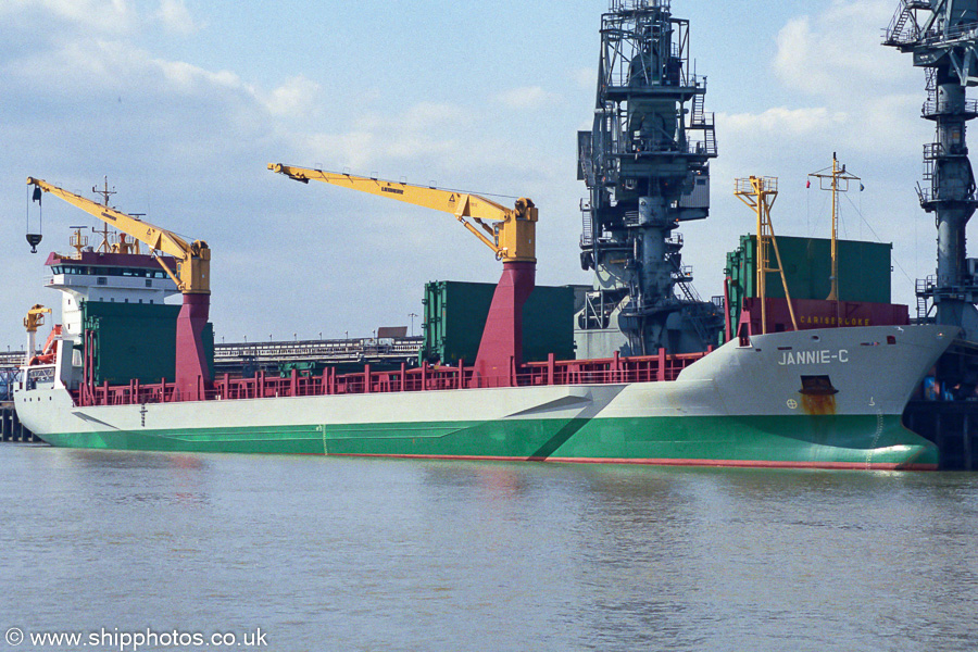 Photograph of the vessel  Jannie-C pictured at Tilbury Power Station on 31st August 2002