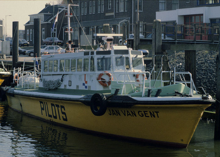 Photograph of the vessel pv Jan Van Gent pictured at Hoek van Holland on 15th April 1996
