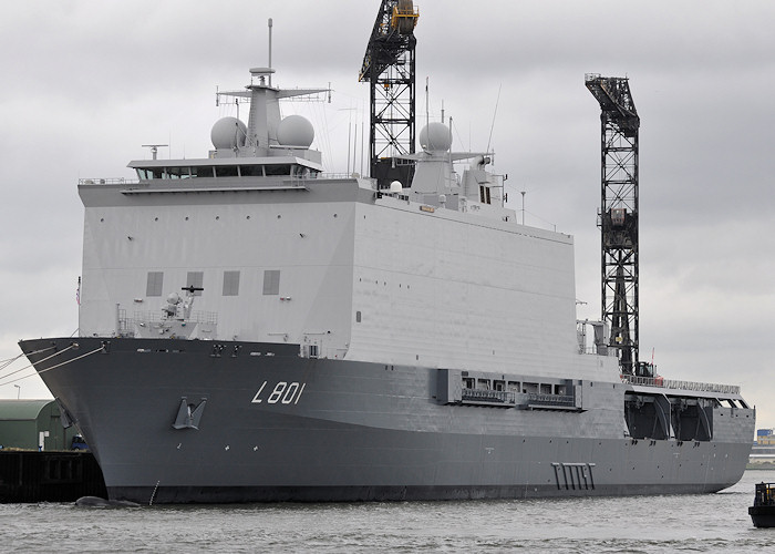 Photograph of the vessel HrMS Johan de Witt pictured at Botlek, Rotterdam on 24th June 2012