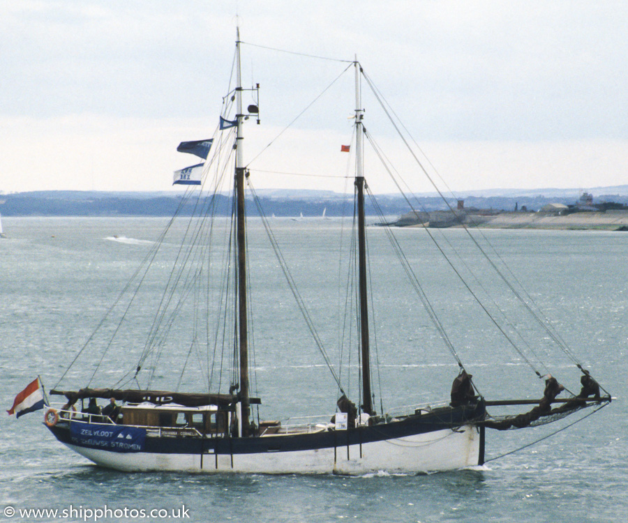 Photograph of the vessel  Johanna Cornelia pictured arriving in Portsmouth Harbour on 30th July 1989