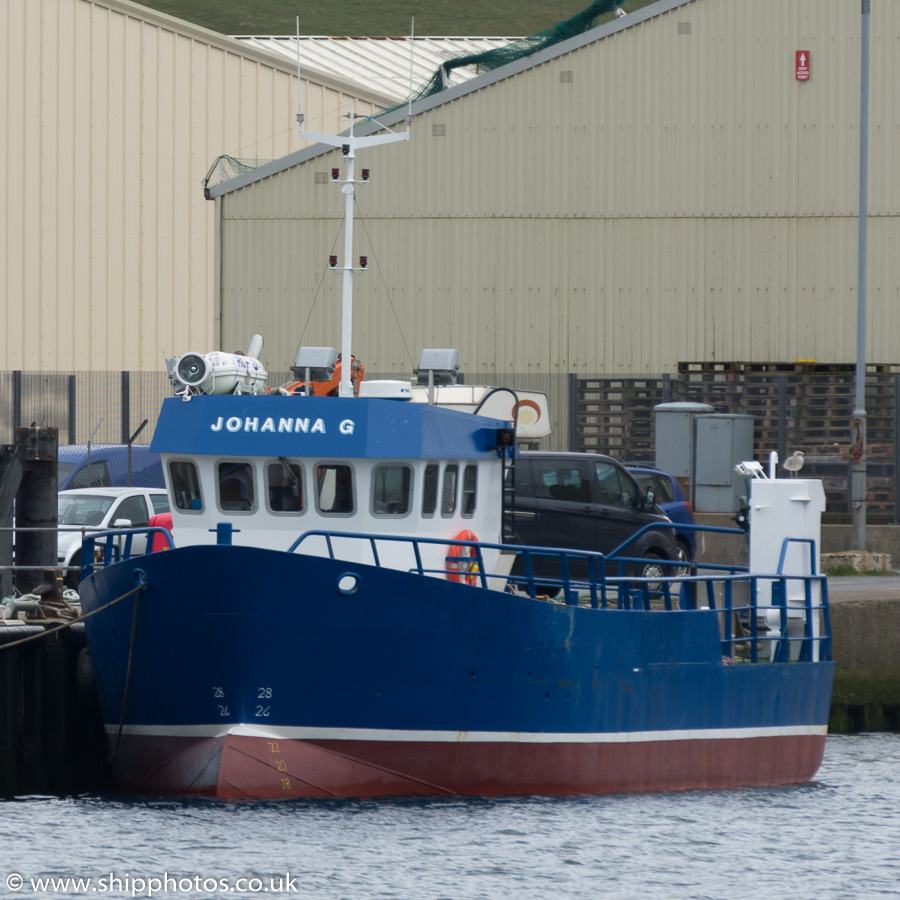 Photograph of the vessel  Johanna G pictured at Scalloway on 20th May 2015