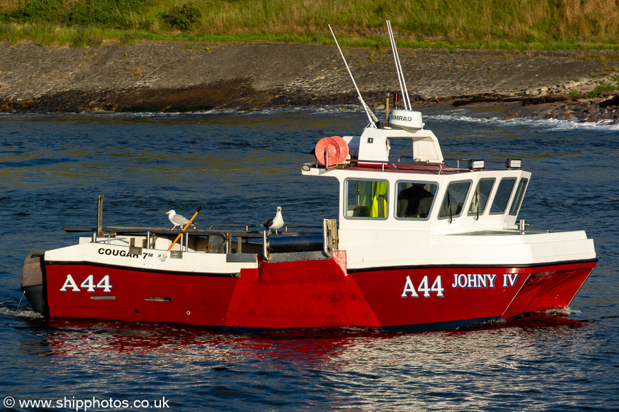 Photograph of the vessel fv Johny IV pictured arriving at Aberdeen on 8th August 2023