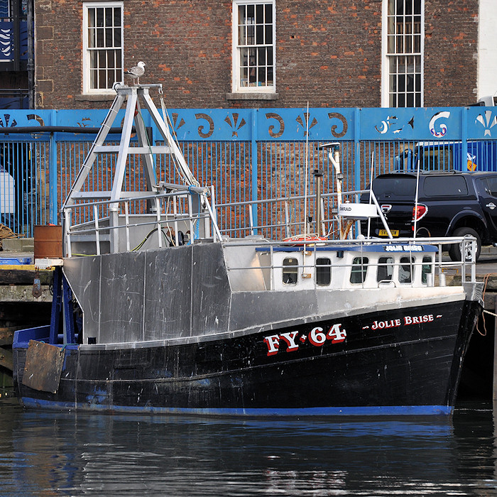 Photograph of the vessel fv Jolie Brise pictured at the Fish Quay, North Shields on 23rd March 2012