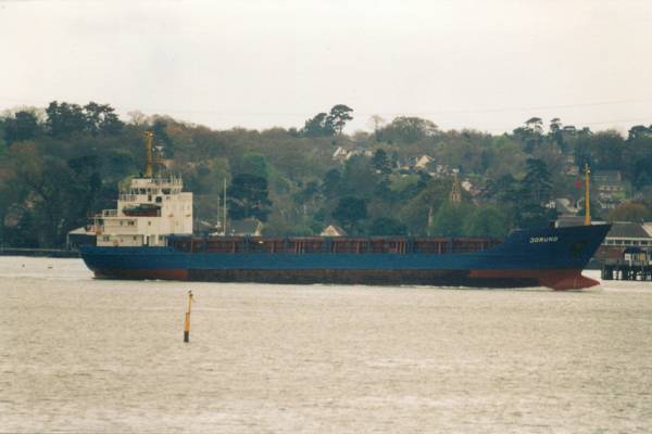 Photograph of the vessel  Jorund pictured arriving in Southampton on 11th April 2000