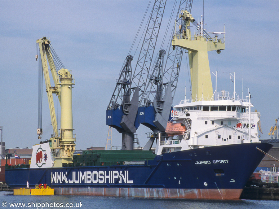 Photograph of the vessel  Jumbo Spirit pictured in Waalhaven, Rotterdam on 17th June 2002