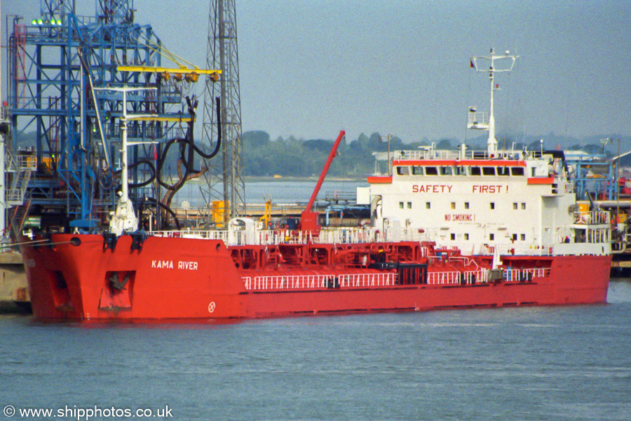 Photograph of the vessel  Kama River pictured at Fawley on 18th August 2002