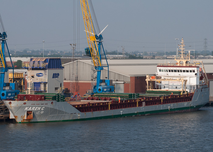 Photograph of the vessel  Karen C pictured in King George Dock, Hull on 18th July 2014