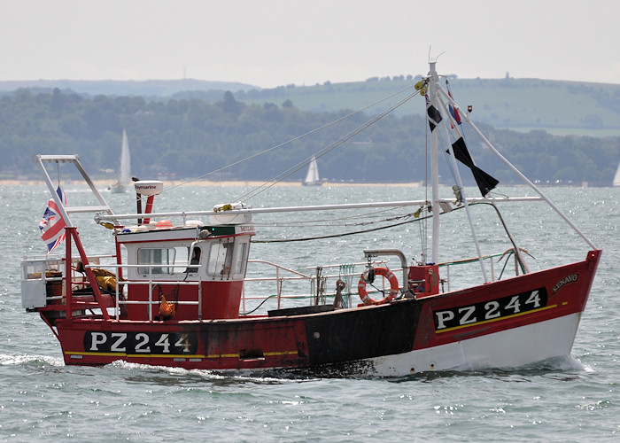 Photograph of the vessel fv Kenavo pictured approaching Portsmouth Harbour on 21st July 2012