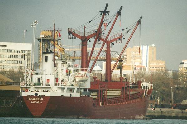 Photograph of the vessel  Khaldoun pictured in Southampton on 16th February 1998