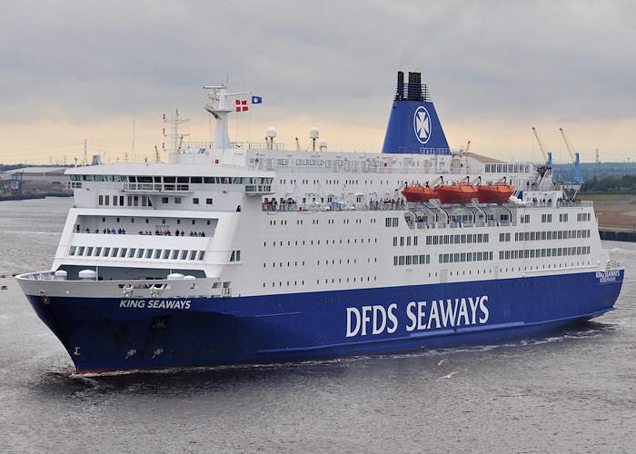 Photograph of the vessel  King Seaways pictured departing North Shields on 27th August 2012