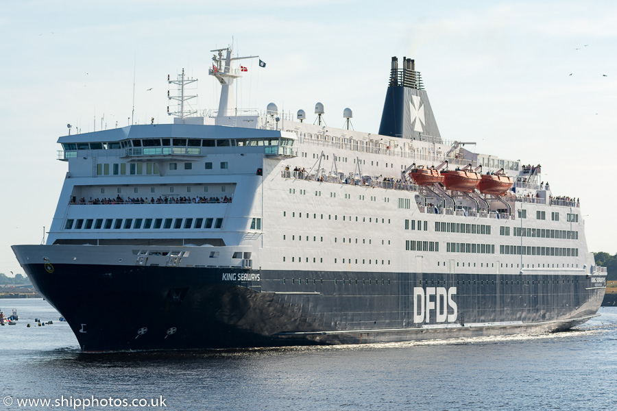 Photograph of the vessel  King Seaways pictured passing North Shields on 24th August 2019
