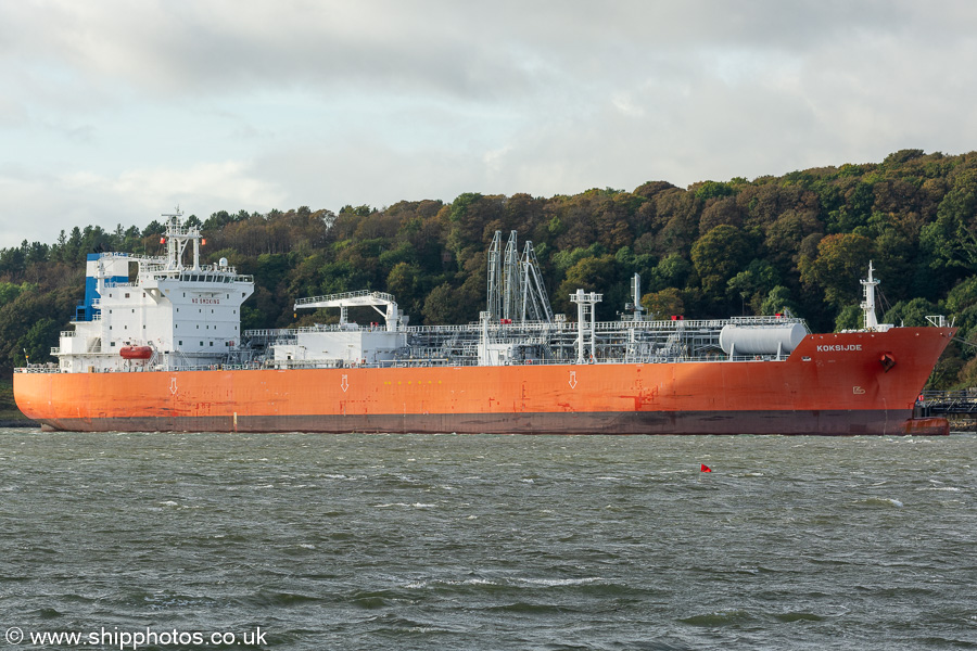 Photograph of the vessel  Koksijde pictured at Braefoot Bay on 10th October 2021