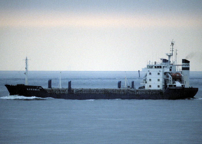 Photograph of the vessel  Korsnes pictured on the River Elbe on 27th May 1998