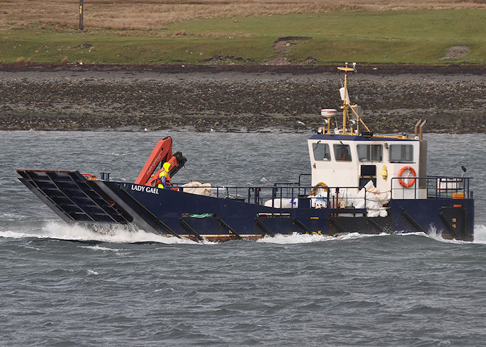 Photograph of the vessel  Lady Gael pictured arriving at Sconser on 8th April 2012