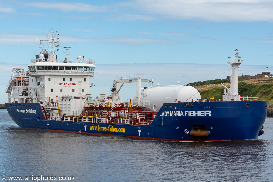 Photograph of the vessel  Lady Maria Fisher pictured arriving at Aberdeen on 9th August 2023