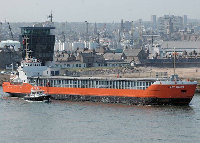 Photograph of the vessel  Lady Menna pictured departing Aberdeen on 29th April 2011
