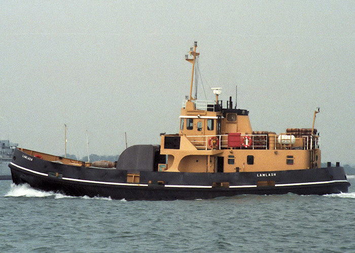 Photograph of the vessel RMAS Lamlash pictured in Portsmouth Harbour on 17th September 1988