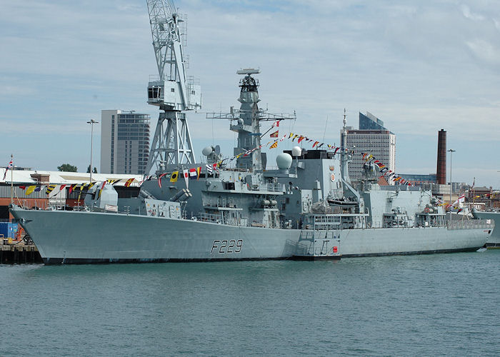 Photograph of the vessel HMS Lancaster pictured in Portsmouth on 13th June 2009