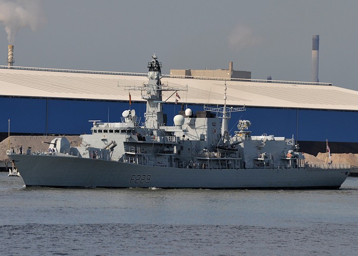 Photograph of the vessel HMS Lancaster pictured passing Vlaardingen on 26th June 2012