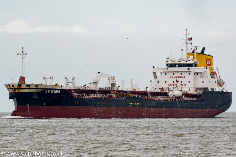 Photograph of the vessel  Levana pictured on the River Mersey on 20th June 2015