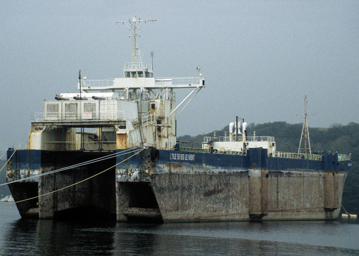Photograph of the vessel  L'Ile Sous le Vent pictured laid up in the River Fal on 27th September 1997