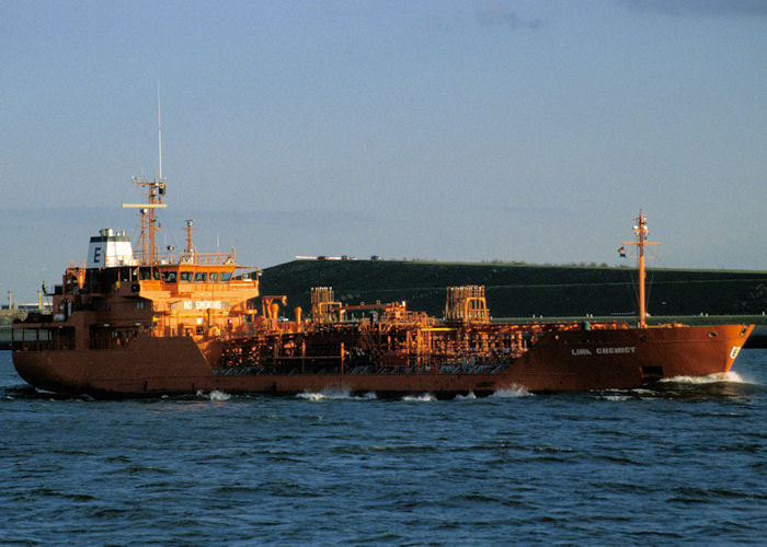 Photograph of the vessel  Lima Chemist pictured passing Hoek van Holland on 20th April 1997