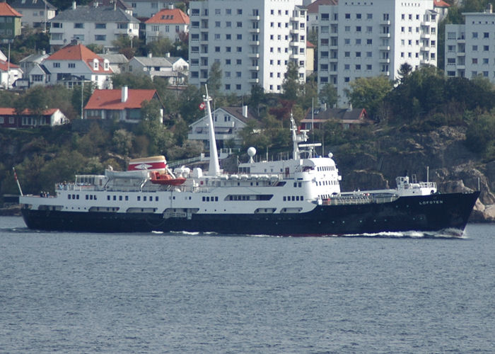 Photograph of the vessel  Lofoten pictured arriving at Bergen on 13th May 2005