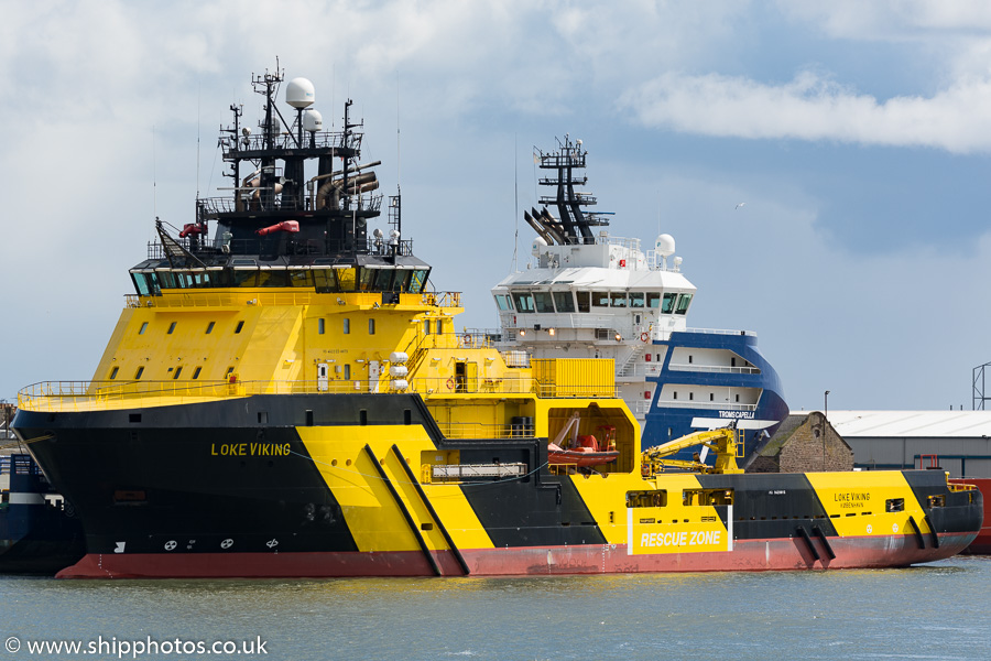 Photograph of the vessel  Loke Viking pictured at Montrose on 17th May 2015