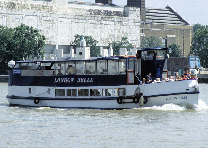 Photograph of the vessel  London Belle pictured passing Greenwich on 19th July 1997