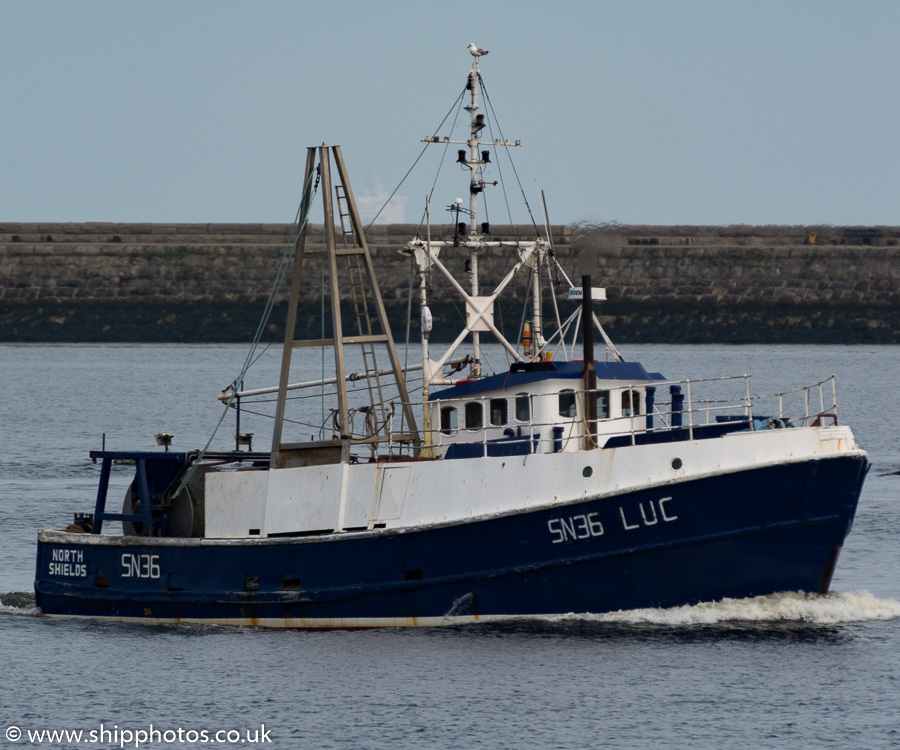 Photograph of the vessel fv Luc pictured passing North Shields on 22nd August 2015