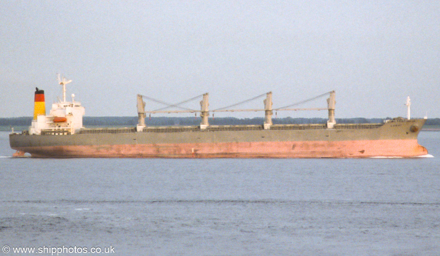 Photograph of the vessel  Lu Hai pictured on the Westerschelde passing Vlissingen on 19th June 2002