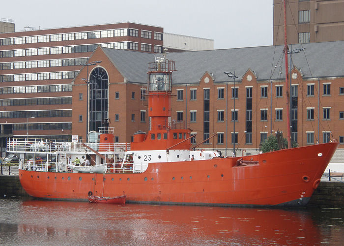 Photograph of the vessel  Light Vessel No. 23 pictured preserved in Canning Dock, Liverpool on 27th June 2009